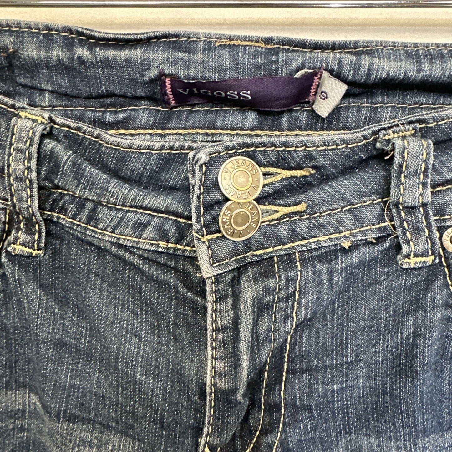 Vigoss Cuffed Capri Jeans Women’s Size 9 Blue Dark Wash Stretch Denim