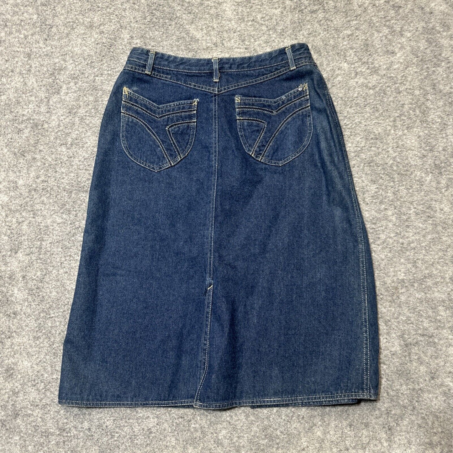 Vintage N'EST-CE PAS? Midi Denim Skirt Women's Size 13/14 Blue Medium Wash Denim