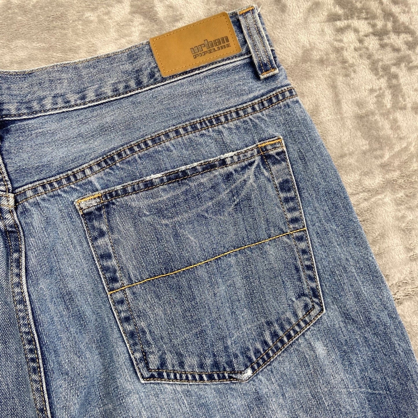 Urban Pipeline Relaxed Straight Jeans Men's 36x32 Medium Blue Denim