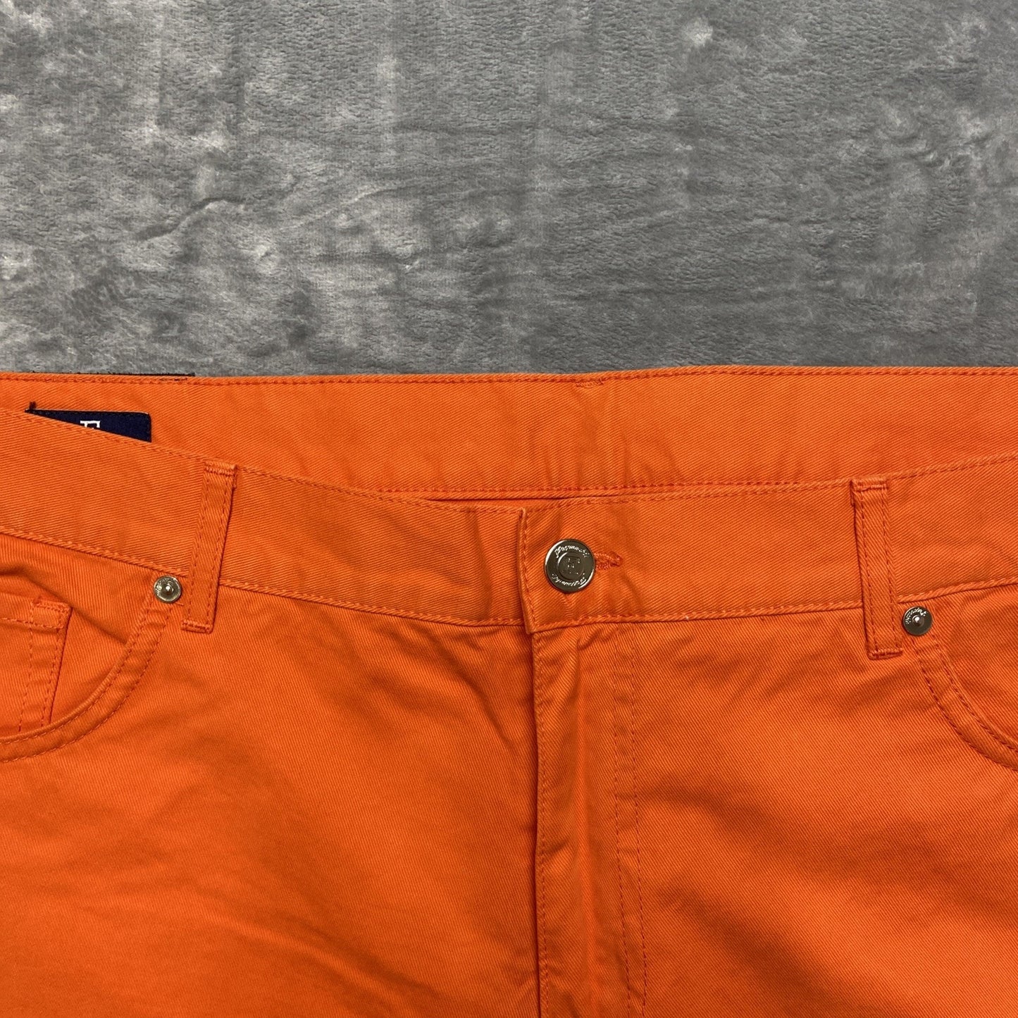 New Faconnable Comfort Fit Straight Jeans Men's Size 40 Blaze Orange