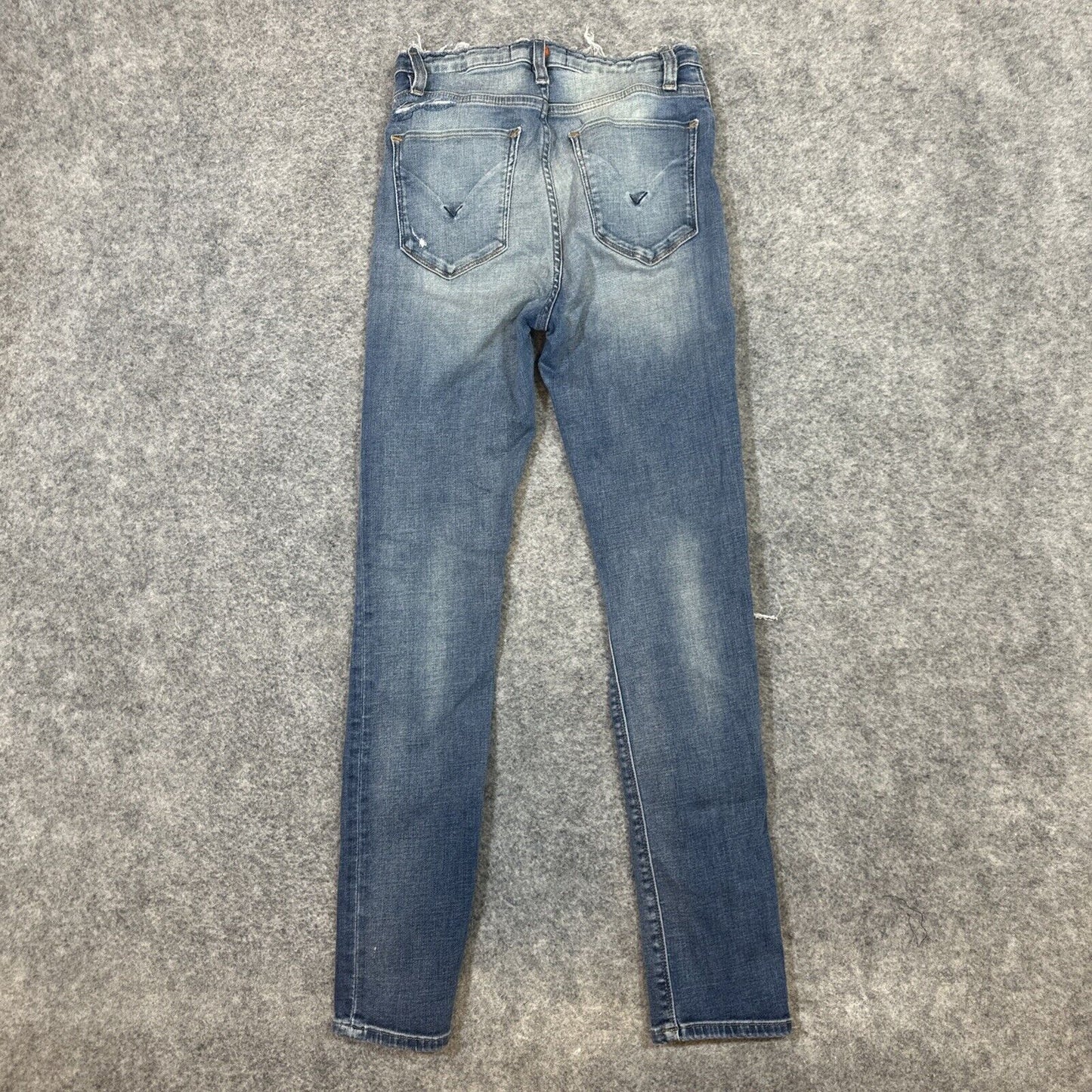 Hudson Barbara Super Skinny Distressed Frayed Waist Jeans Womens 26 Blue Denim