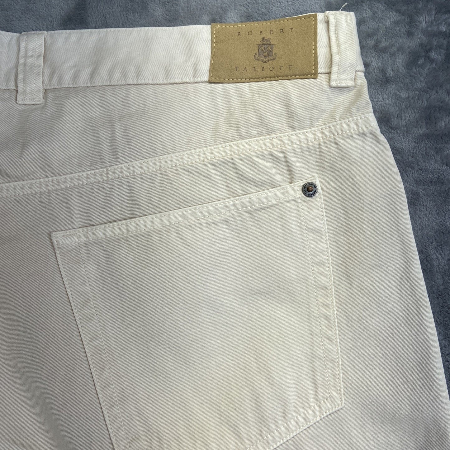 New Robert Talbott Straight Jeans Men's Size 40 Beige Denim Pants