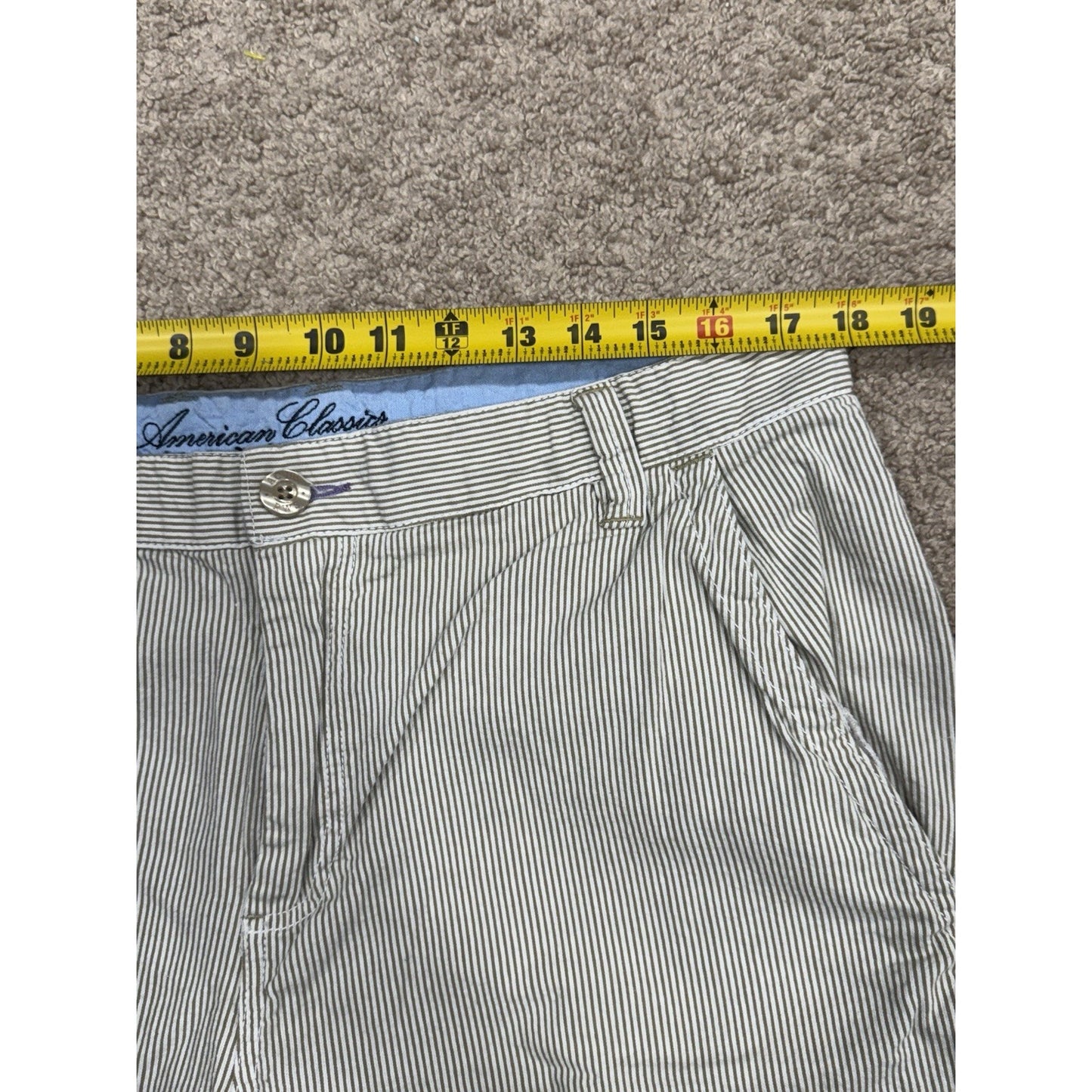 American Classics Russell Simmons Shorts Mens 36 White Striped