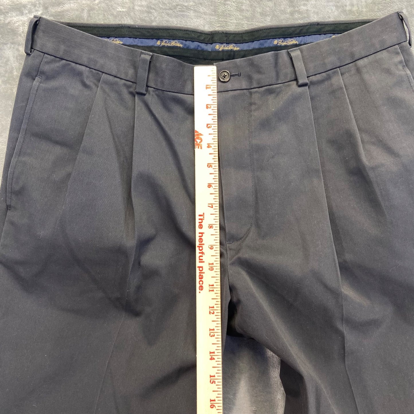 Brooks Brothers Men's Advantage Chino Pleated Pants 38x32 Black