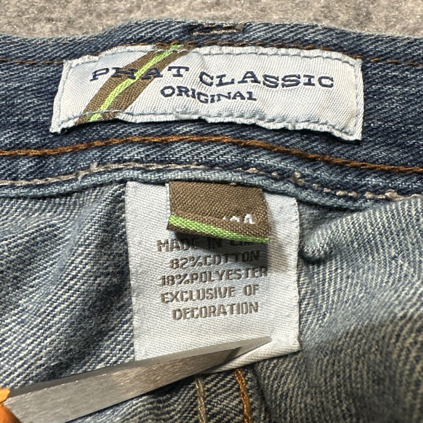 Vintage PHAT Classic Original Fit Jeans Men's 40x30 Blue Denim Skater Hemmed