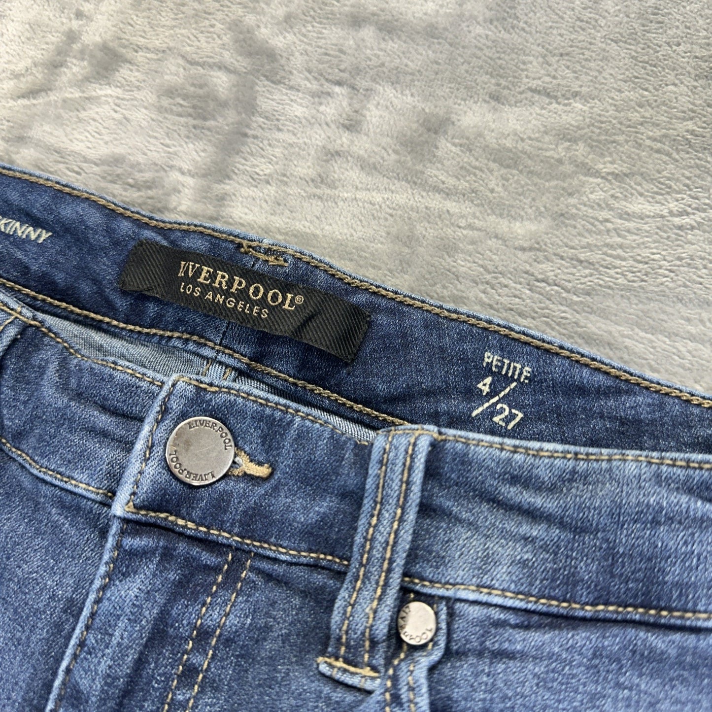 Liverpool Non Skinny Skinny Jeans Women's Size 27 Petite Dark Blue Denim
