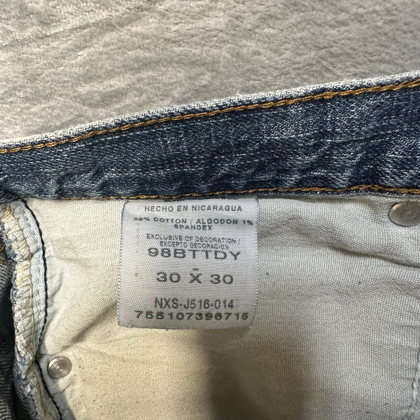 Lot of 3 Work Jeans Mens Size 30x30 Levi’s American Eagle Wrangler Blue Denim