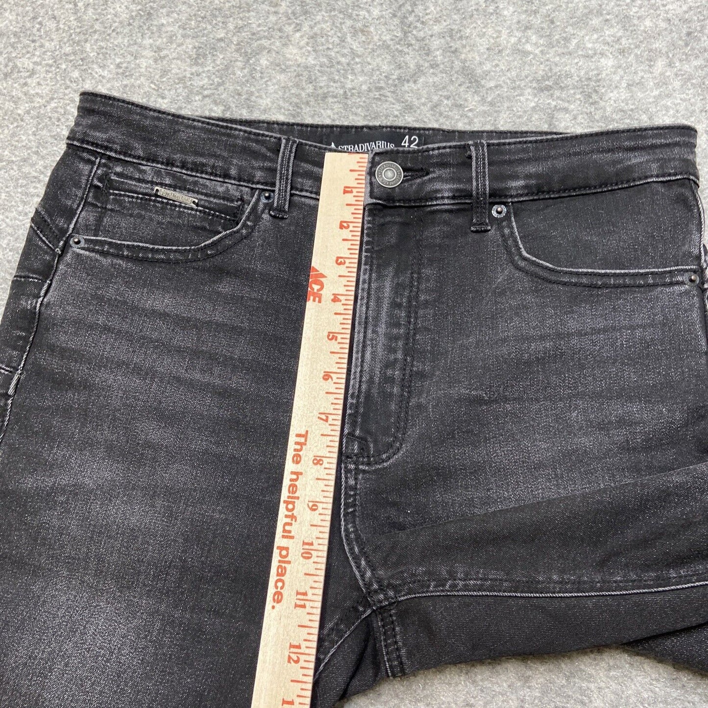 Stradivarius Skinny Jeans Women's Size UK 14 | US 10 Black Denim EUC