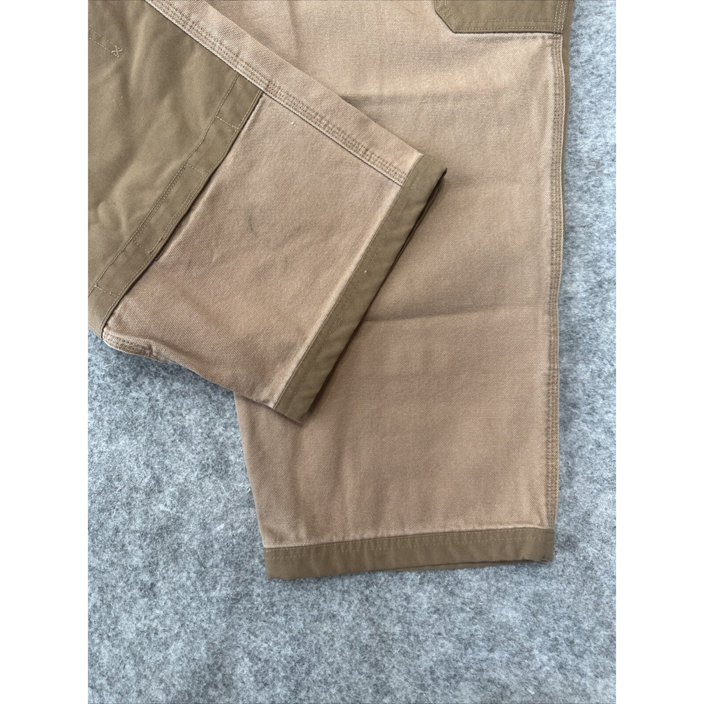 Duluth Men's Double Knee Carpenter Cargo Jeans Sz 44x26 Brown Tool Denim