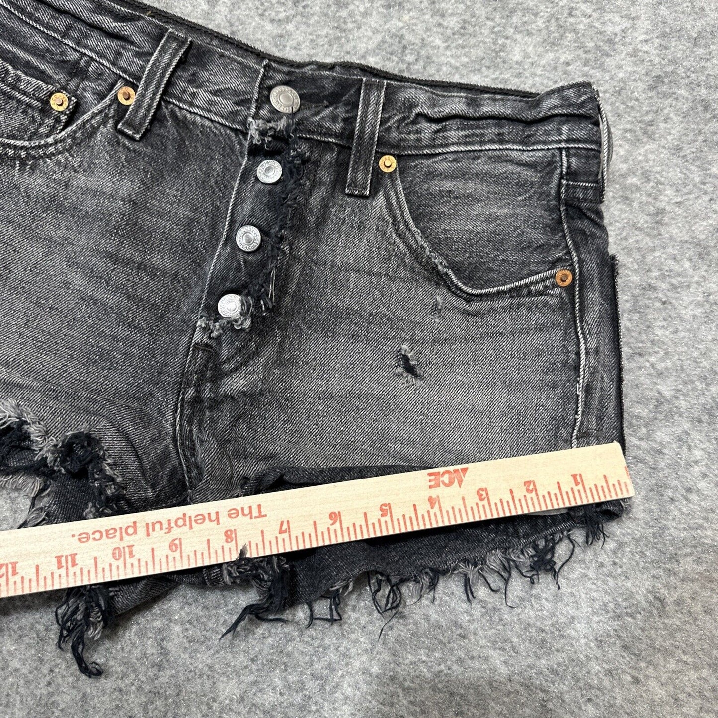 Levi's 501 XX Women's Cut-Off Jean Shorts Size W24 Black Dark Wash Denim