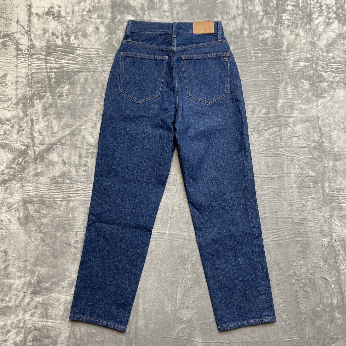 New Madewell The Perfect Vintage Straight Jean Women's Size 26 Dark Blue Paneled