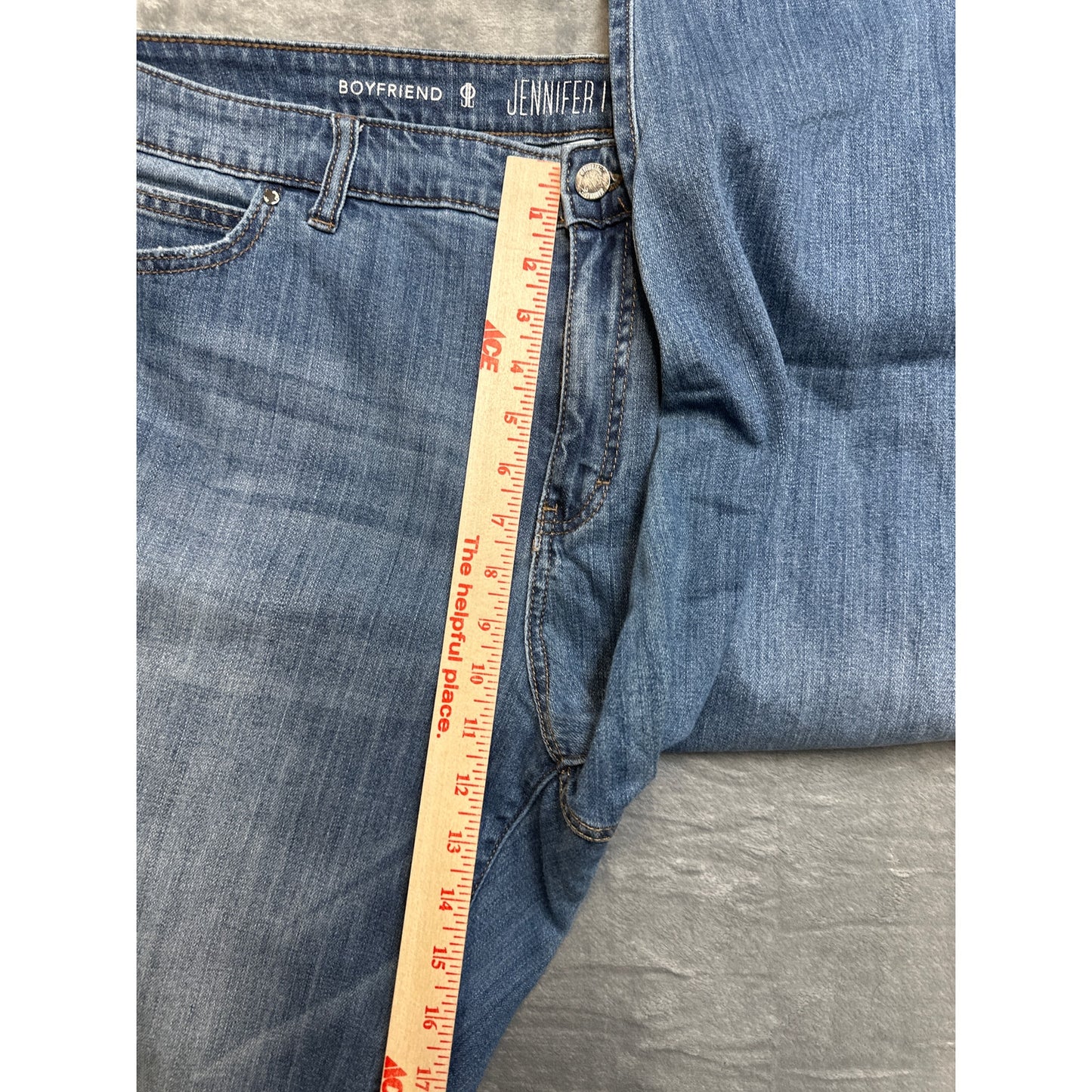 Jennifer Lopez Distressed Boyfriend Jeans Women's Size 20W Blue Denim