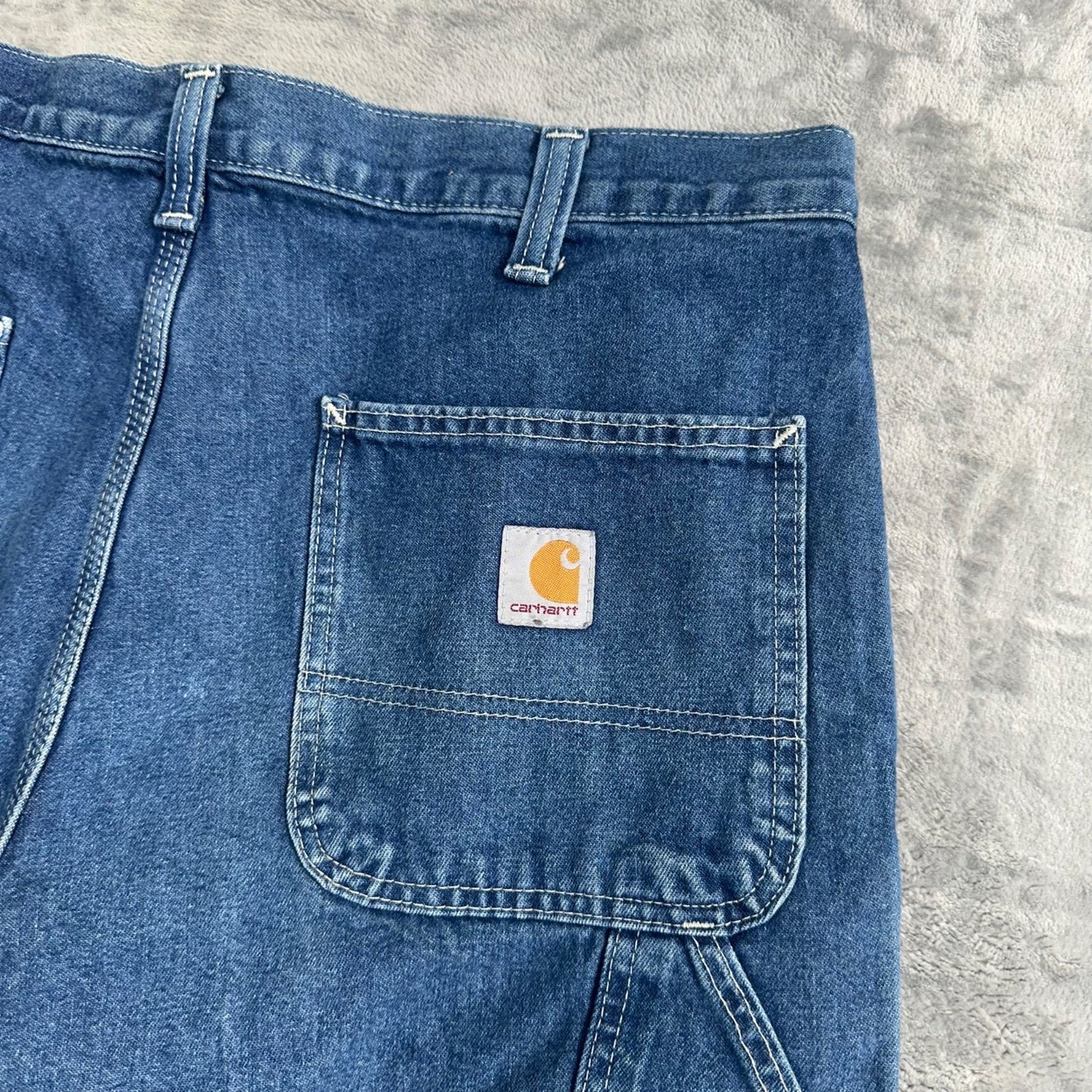 Carhartt Men's Dungaree Fit Straight Jeans 34x30 Blue Denim
