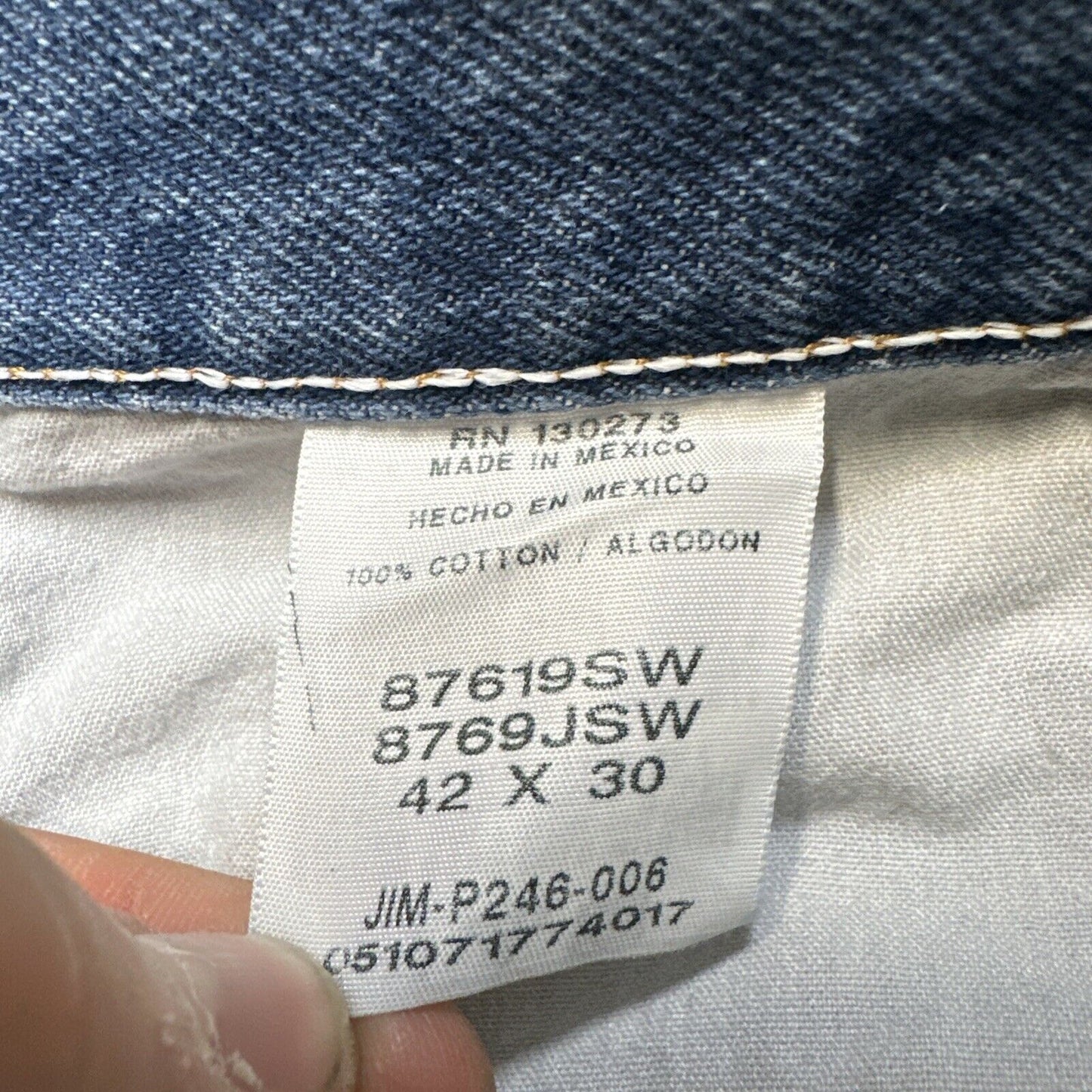 Rustler Regular Fit Jeans Men's Size 42x30 Blue Medium Wash Denim Work Jeans