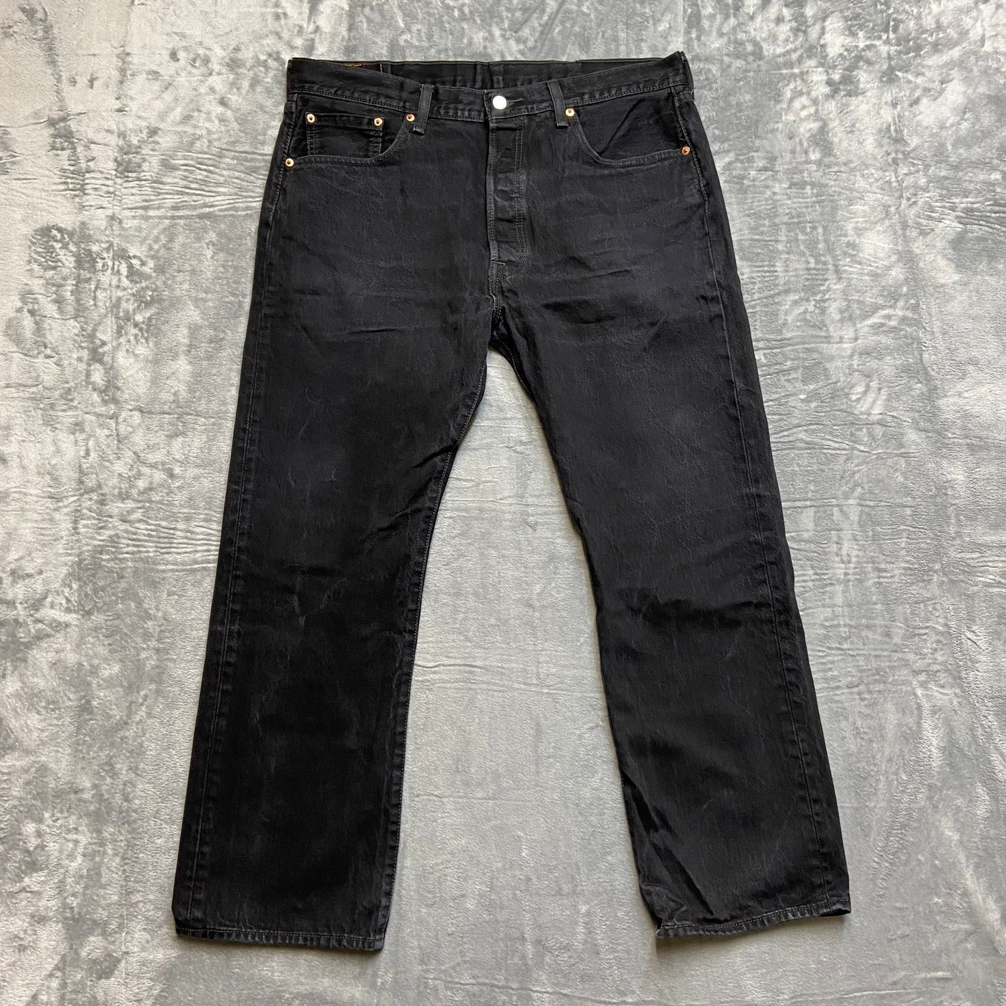 Levi's 501 Straight Jeans Men's Size 38x30 Black Button-Fly Denim