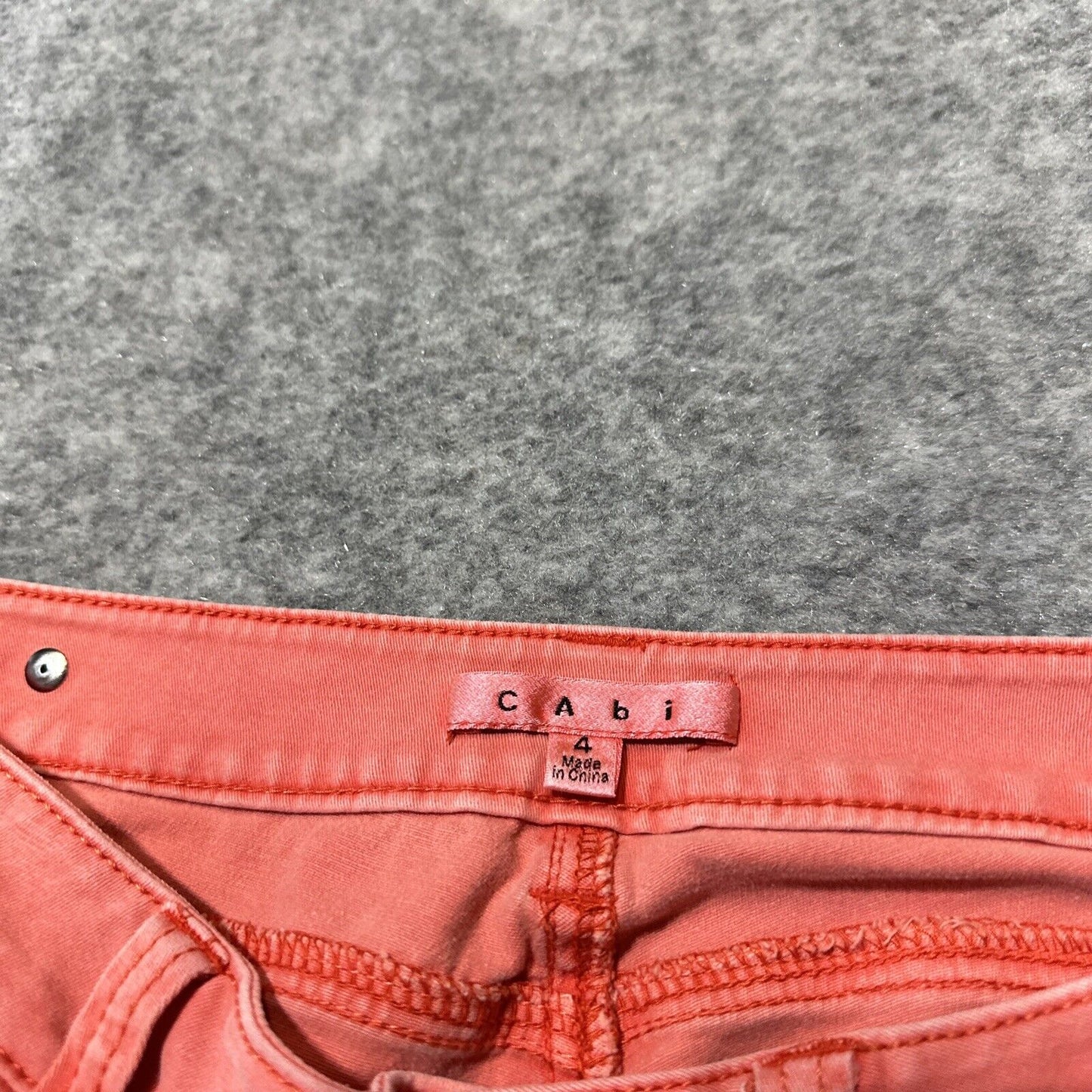 CAbi Women's Skinny Jeans Size 4 Red Peach Light Wash Denim