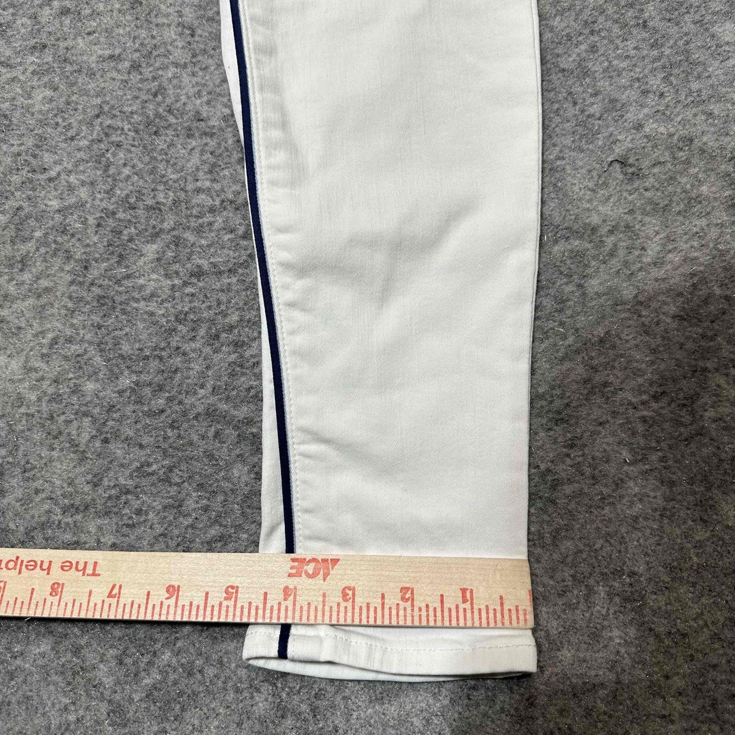 J Brand Blanc Women's Side Stripe Skinny Jeans Size 28 White Light Wash Denim