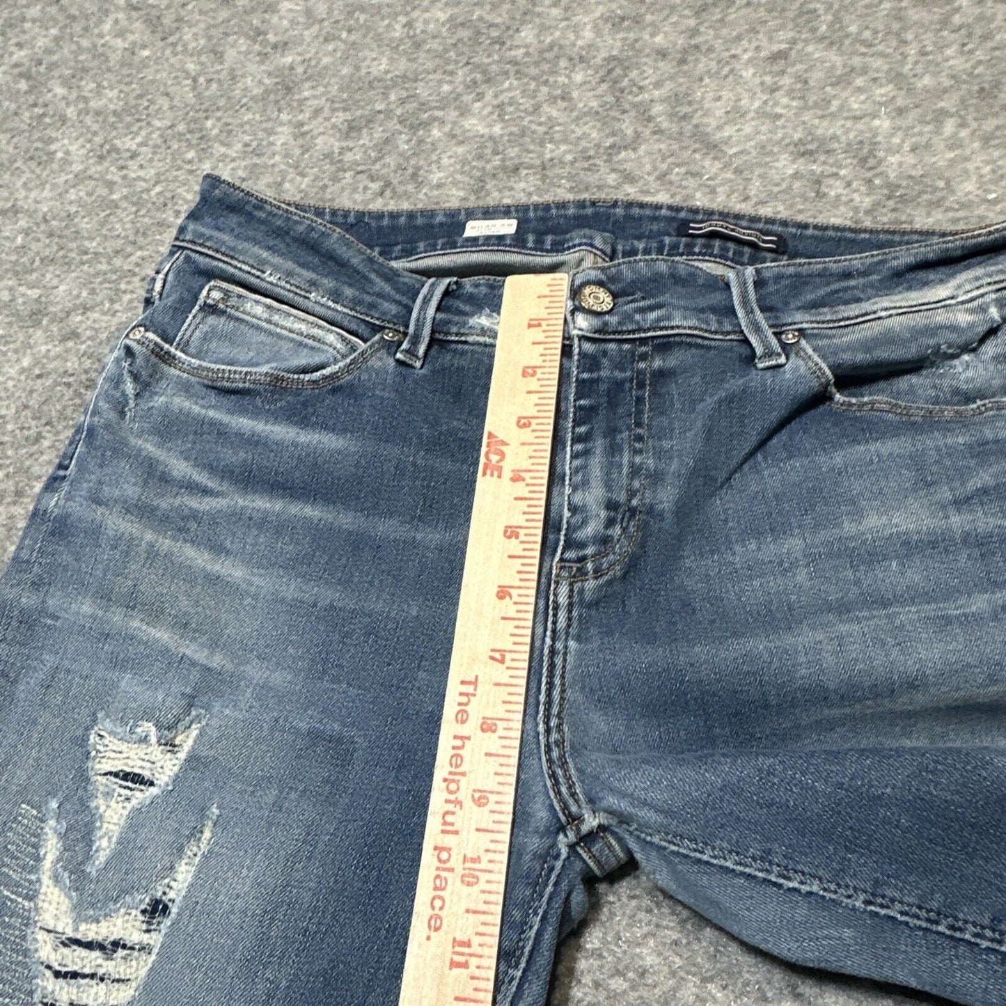 Tommy Hilfiger Milan Women's Distressed Slim Jeans Size 31/30 Blue Denim