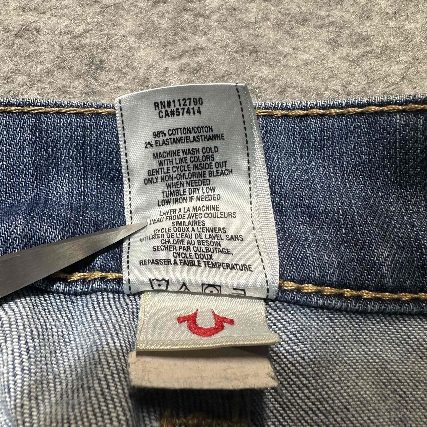 True Religion Men's Distressed Ripped Skinny Jeans Size 29 Blue Medium Wash