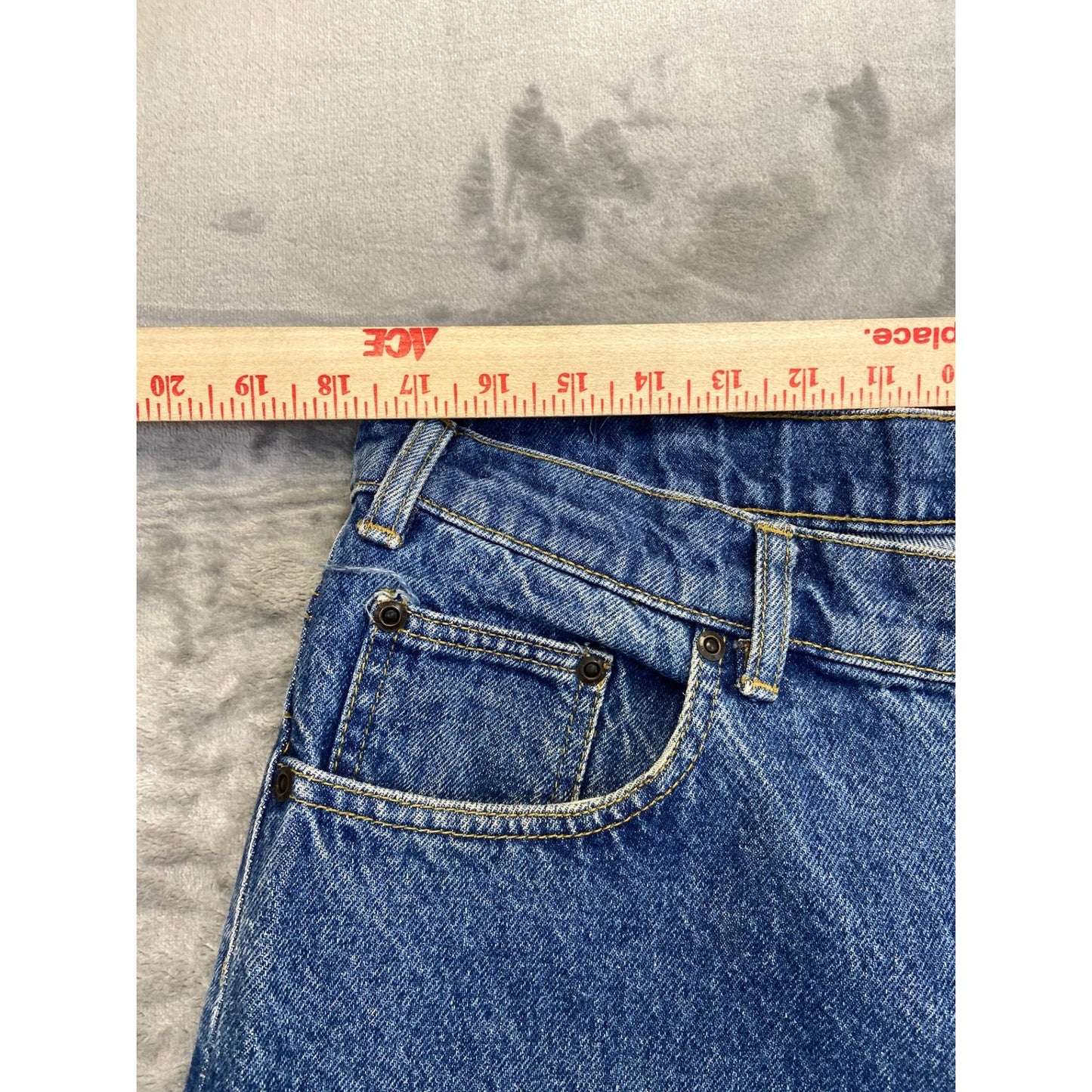 Vintage Savane Men's Straight Jeans 38x32 Blue Denim
