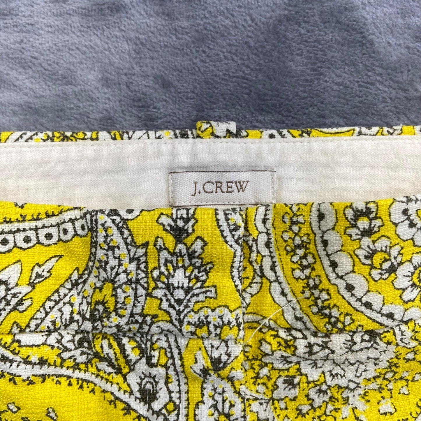 J.Crew Women's Paisley Shorts Size 6 Yellow Floral Shorts Summer