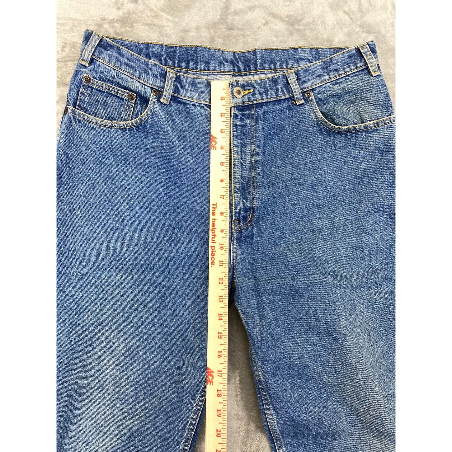 Vintage Savane Men's Straight Jeans 38x32 Blue Denim