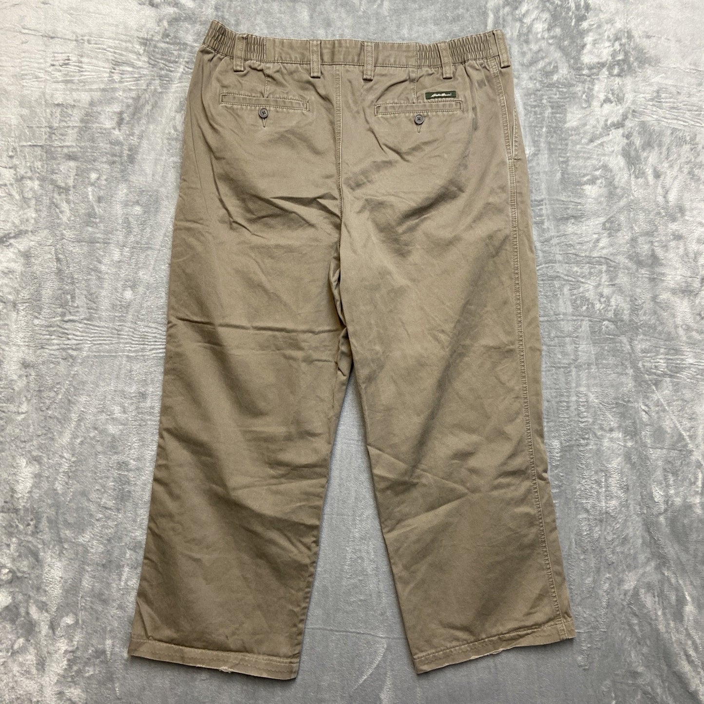 Eddie Bauer Pleated Chino Pants Men's Size 38 Green Brown Pants Olive