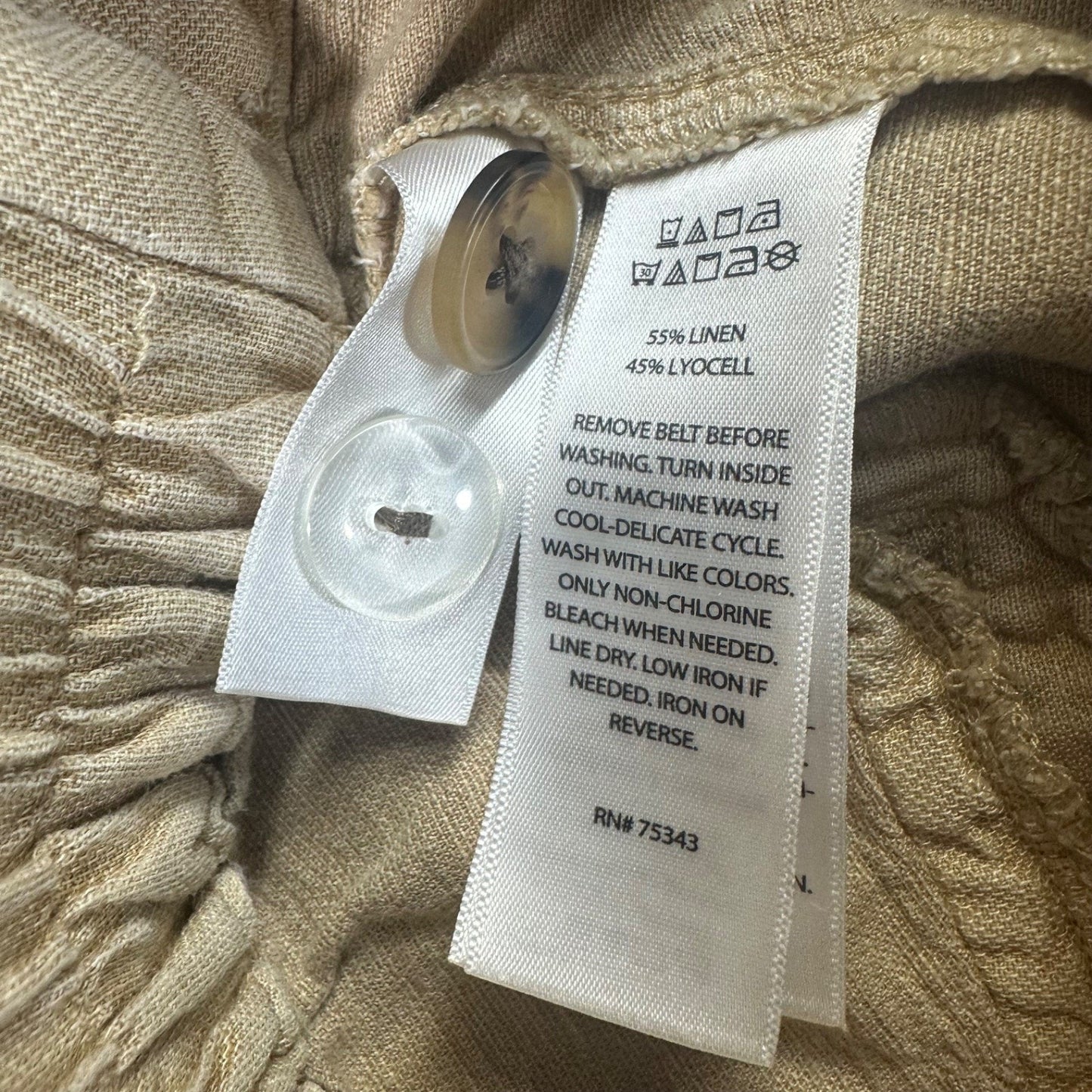 C&C California Women's Wide Leg Linen Capri Pants Size 6 Beige #534424