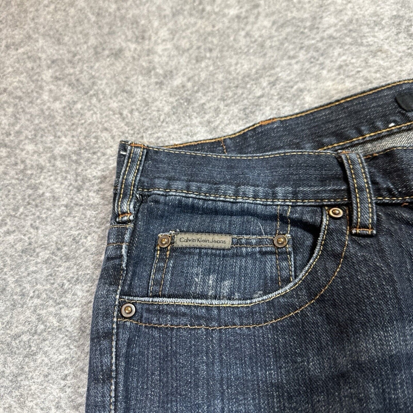 Calvin Klein Bootcut Jeans Men's Size 38x30 Dark Blue Denim