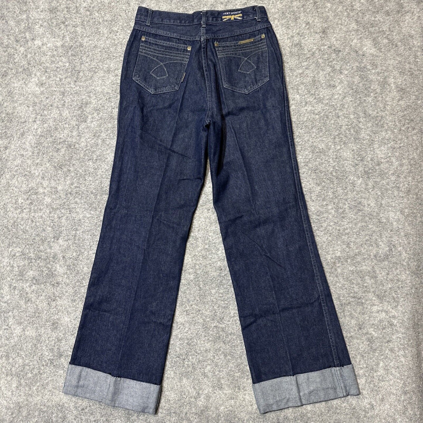 Vintage Pentimento Wide Leg Cuffed Jeans Womens Sz 11 Blue Dark Wash Retro Denim