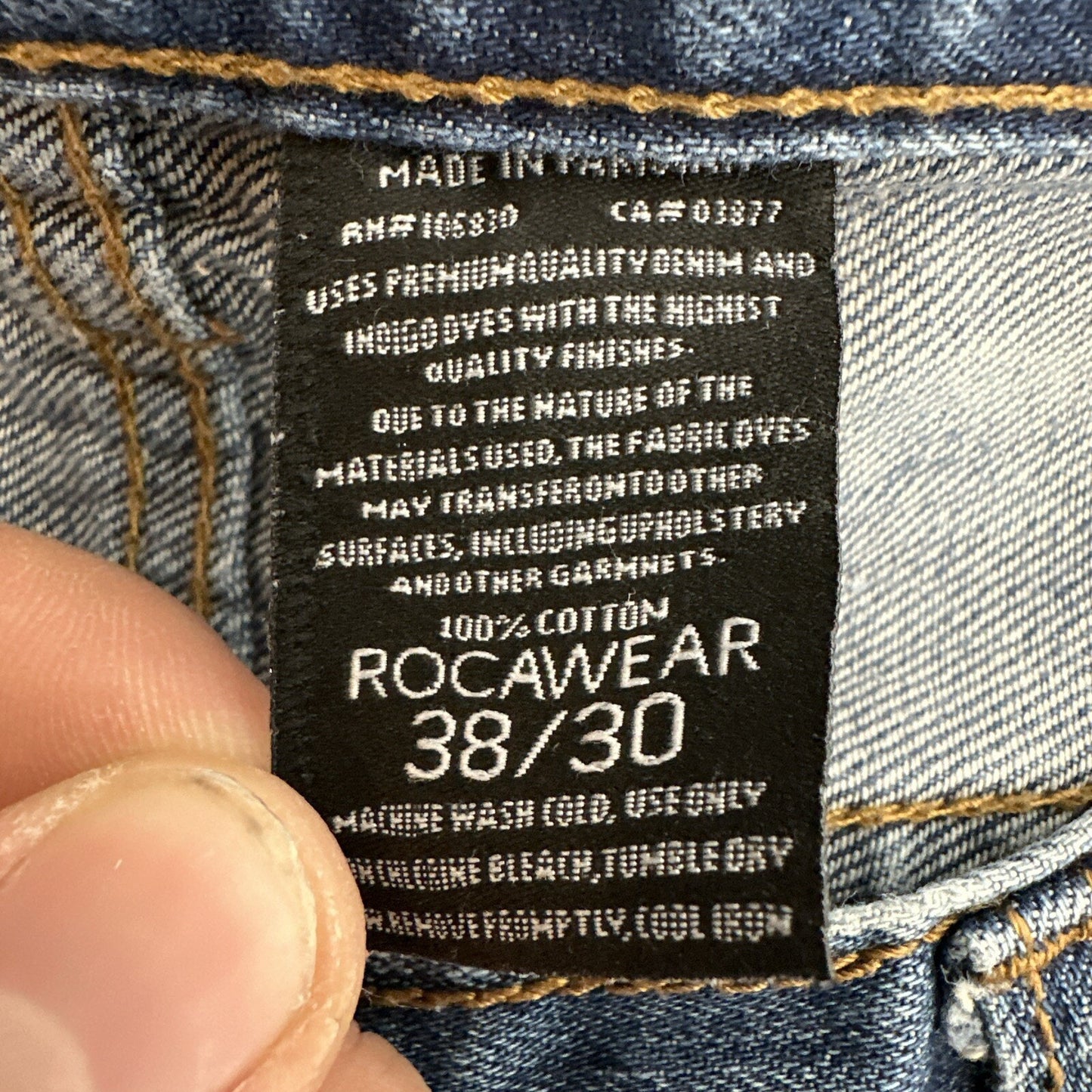 Rocawear Jeans Men's 38x30 Blue Denim Straight Leg Y2K Classic Fit Distressed