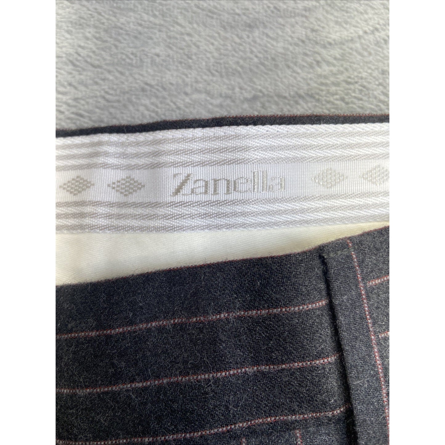Vintage Zanella Striped Formal Dress Pants Men's 38 Black Red Stripe