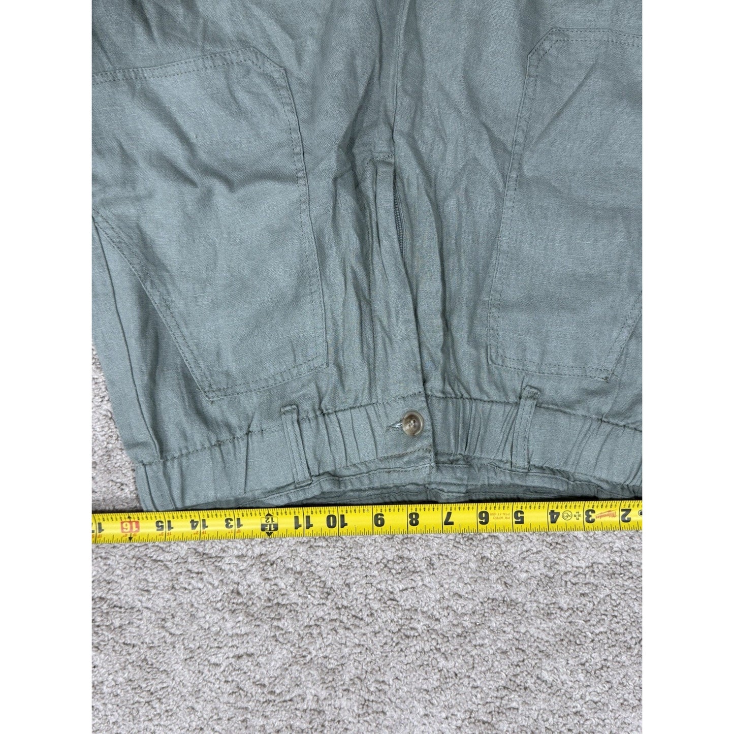 Risen Los Angeles Linen Blend Women's High Rise Black XL Shorts Olive Green