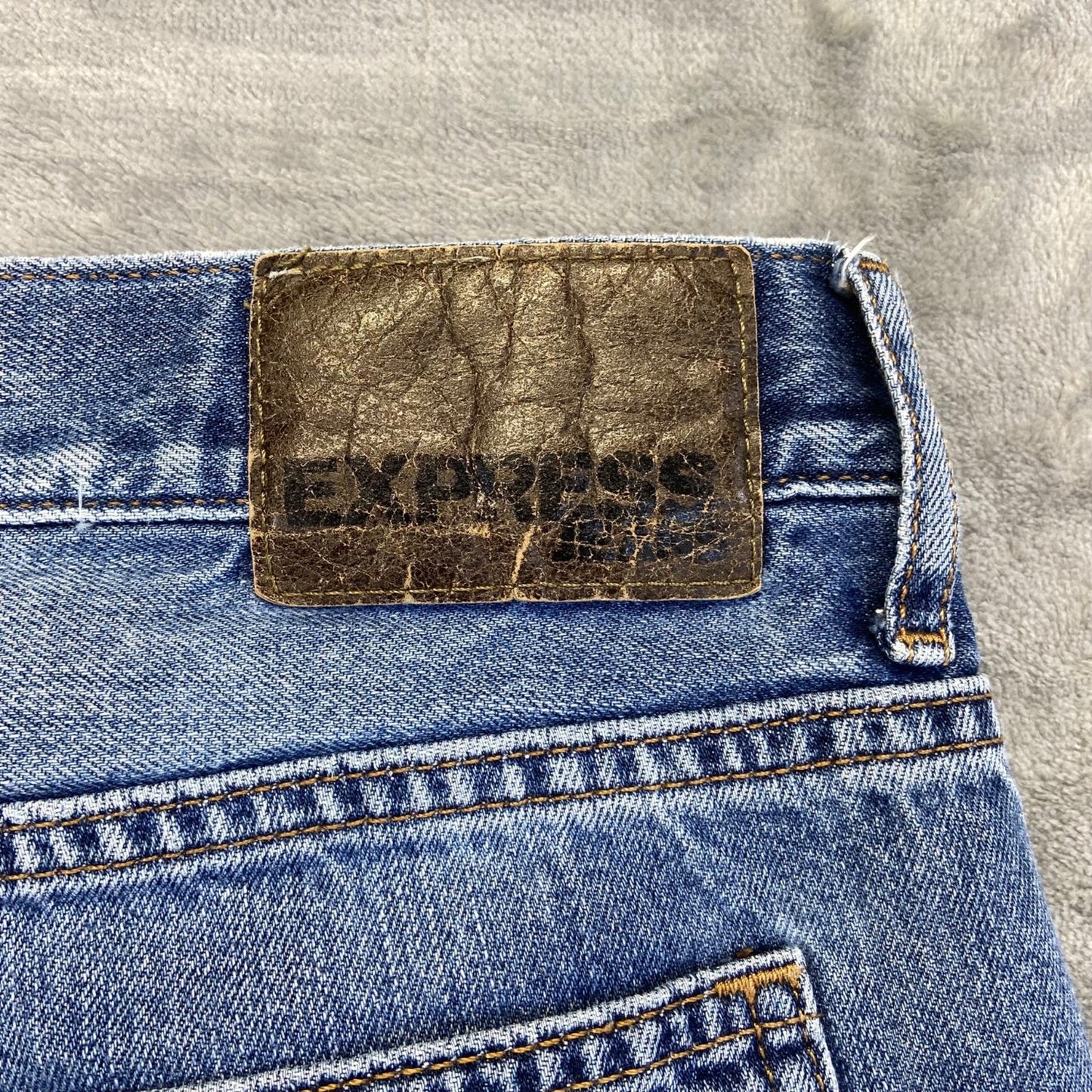 Express Men's Rocco Slim Fit Straight Jeans 34x32 Blue