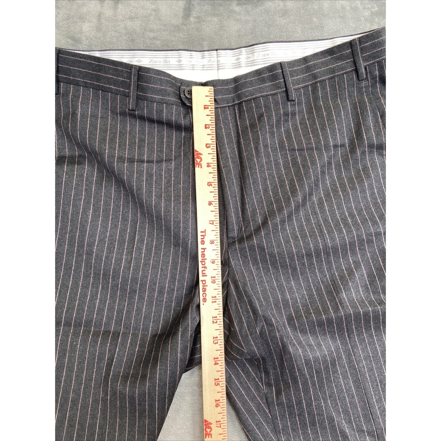 Vintage Zanella Striped Formal Dress Pants Men's 38 Black Red Stripe