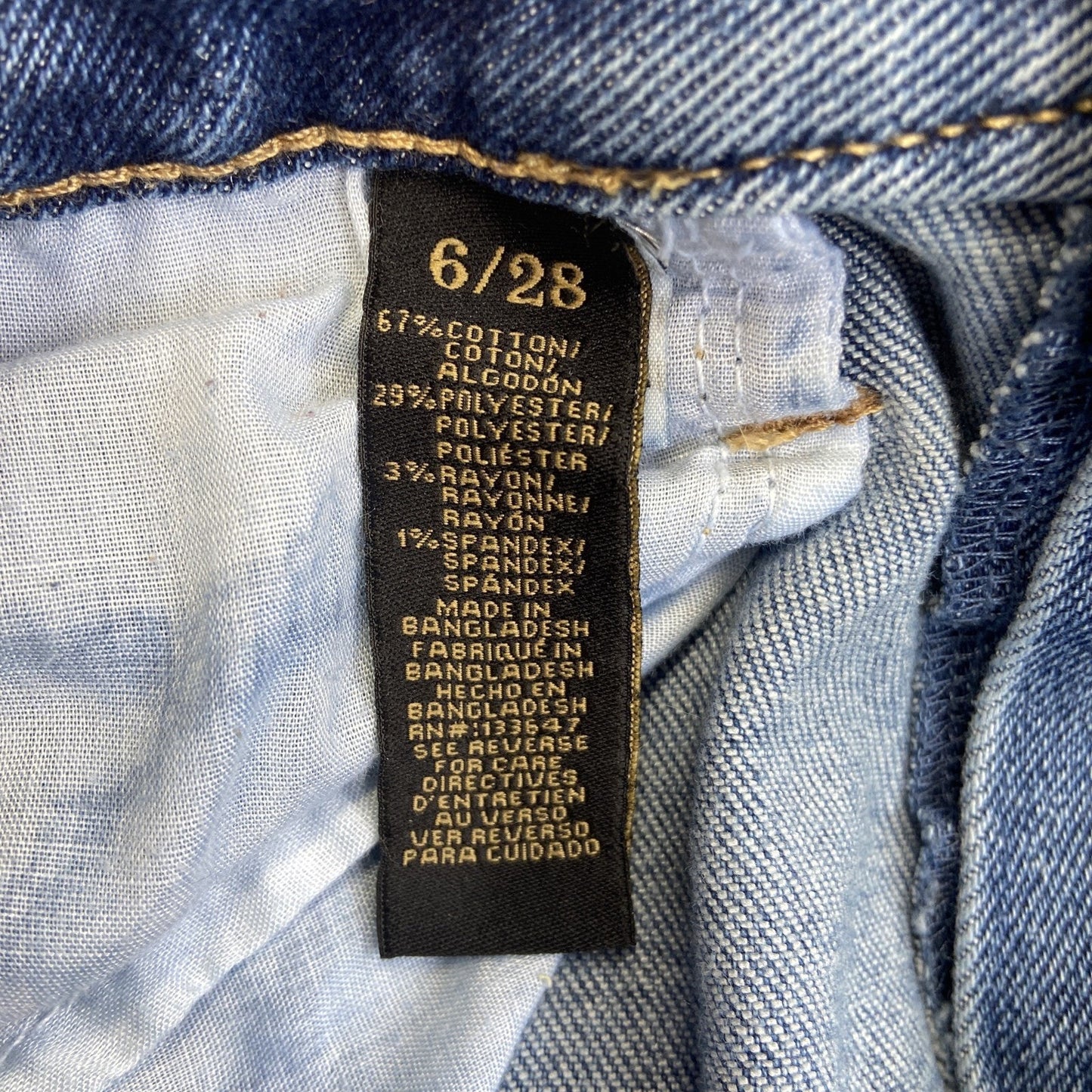 Rachel Roy Distressed Straight Jeans Women's Size 28 Blue Denim