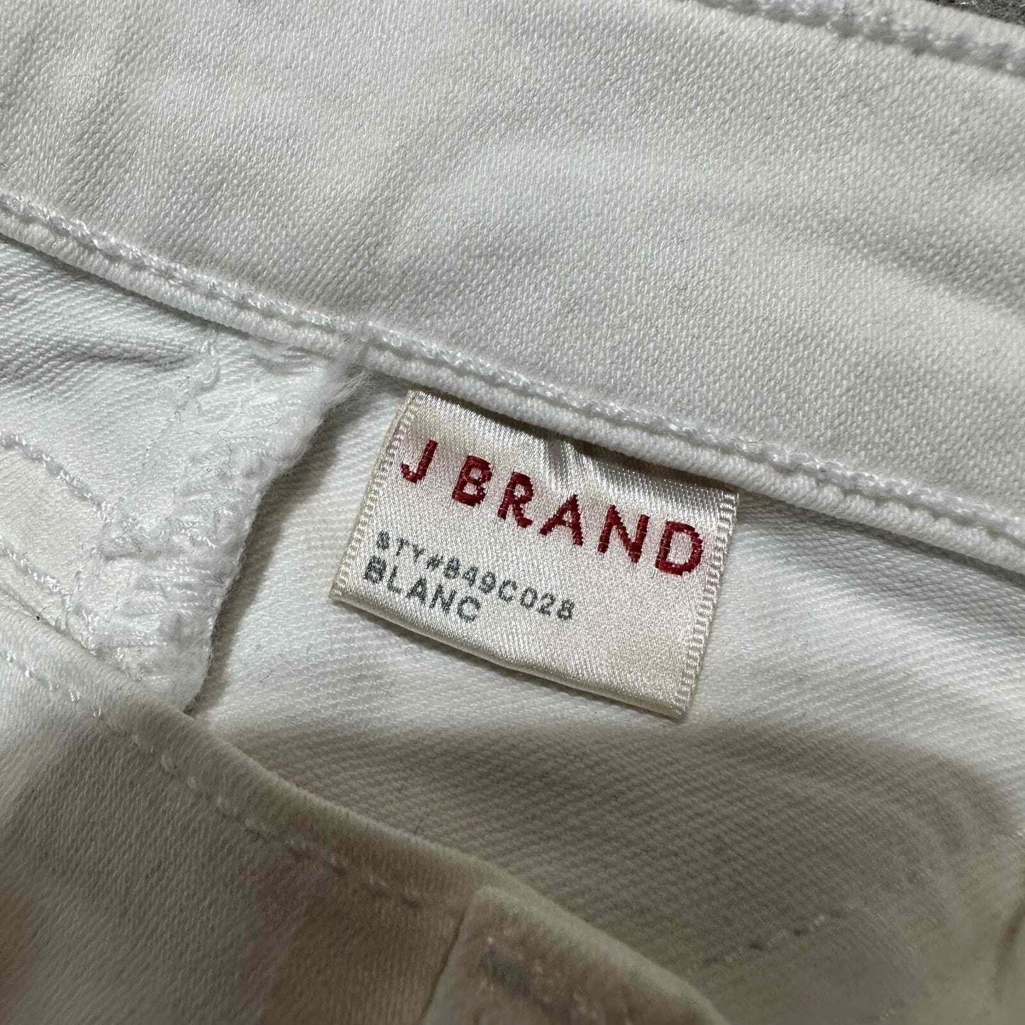 J Brand Blanc Women's Side Stripe Skinny Jeans Size 28 White Light Wash Denim