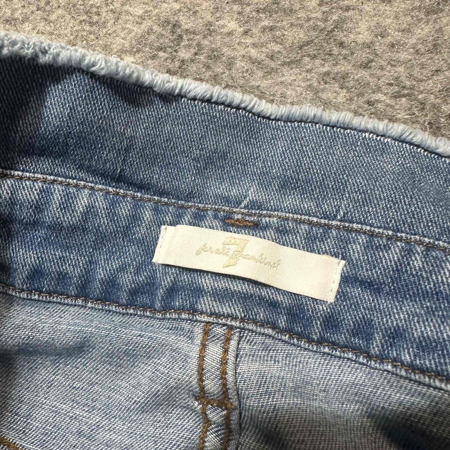 NEW 7 For All Mankind Women's Skinny Belted Jeans Size 32 Blue Light Wash