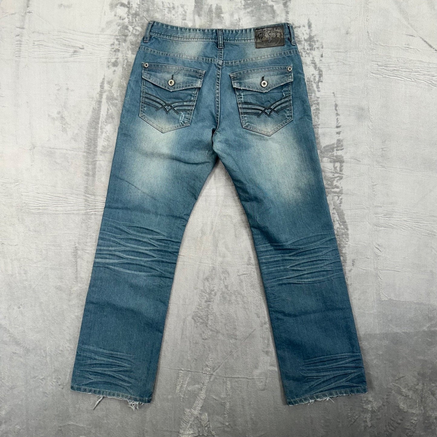 Vintage Buffalo David Bitton Ruffer Easy Fit Boot Cut Men's Jeans 31 Blue Denim