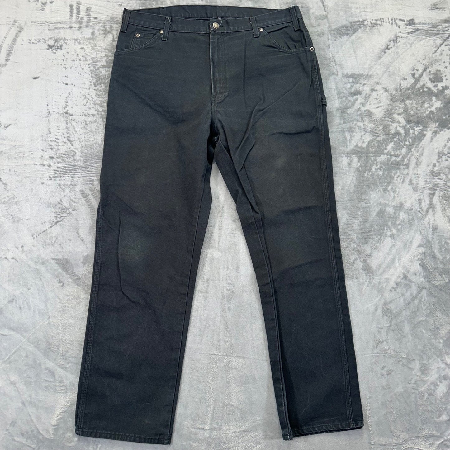 Dickies Men's Duck Canvas Carpenter Pants 38x32 Black Workwear