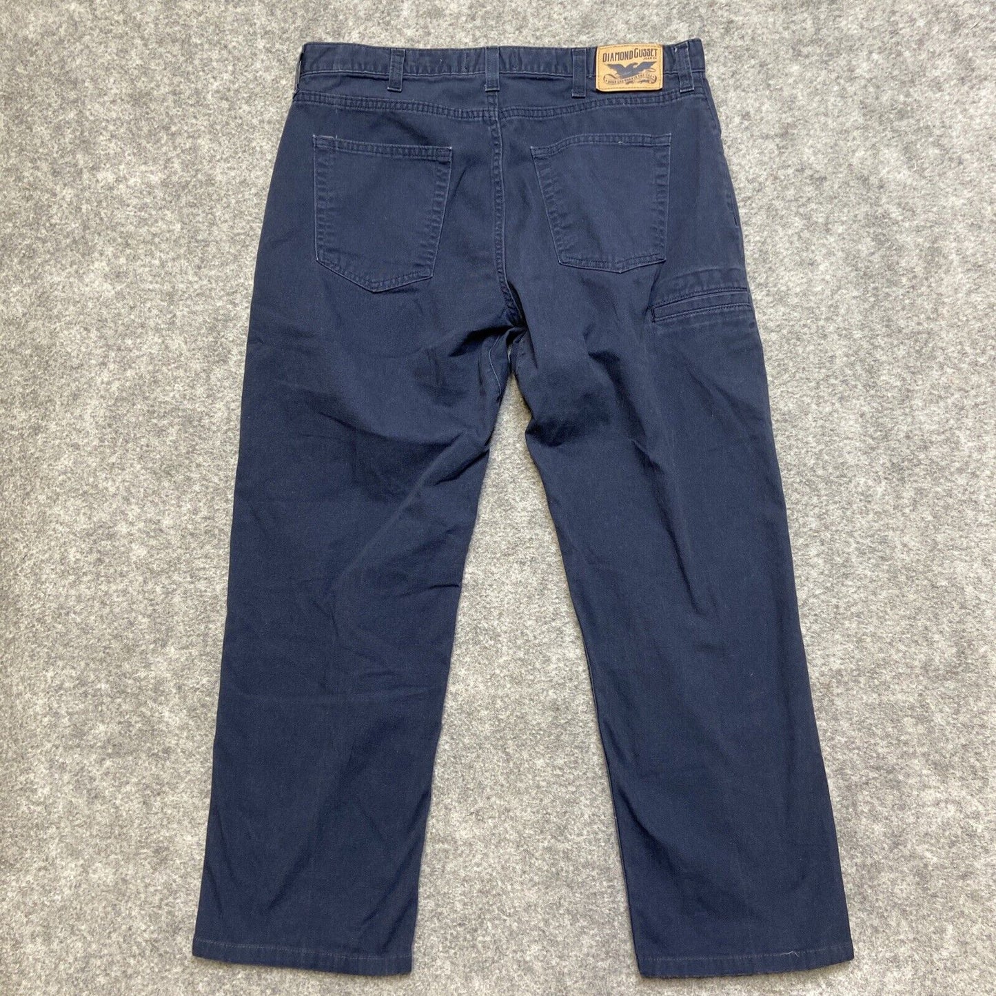Diamond Gusset Straight Jeans Men's Size 37x30 Dark Blue Lynchburg Canvas Pants