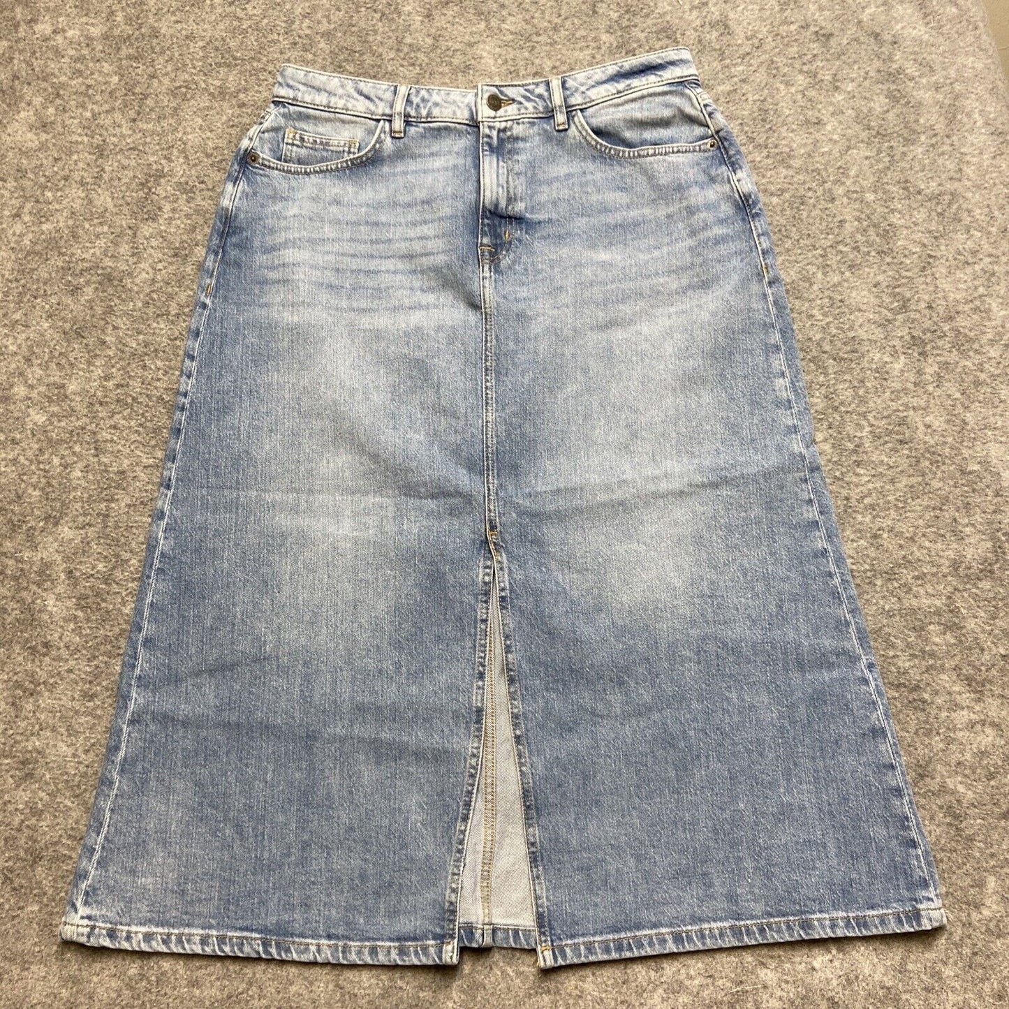 Fat Face A Line Maxi Denim Skirt Women's Size 14R Light Blue Denim