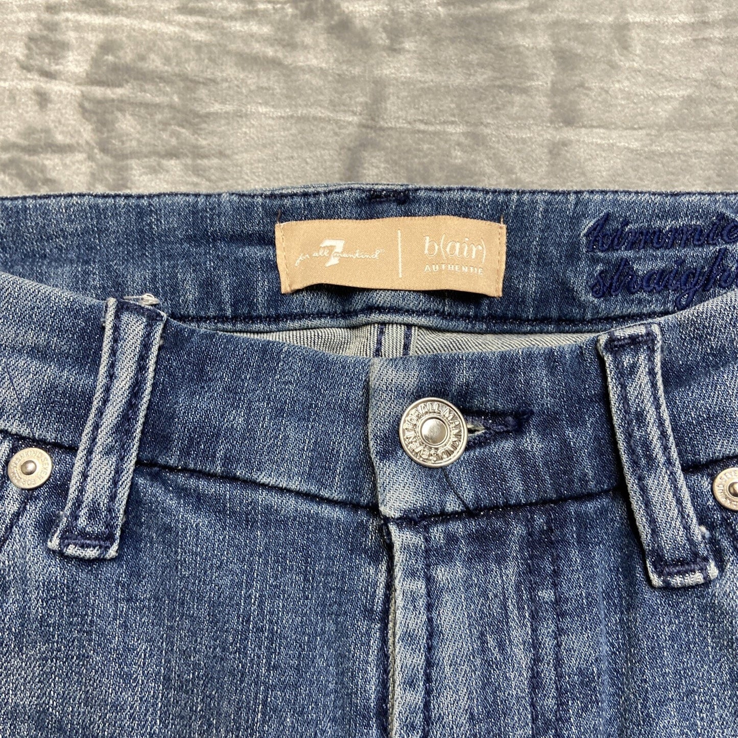 7 For All Mankind B(Air) Straight Leg Jeans Women’s Size 7 Blue Denim