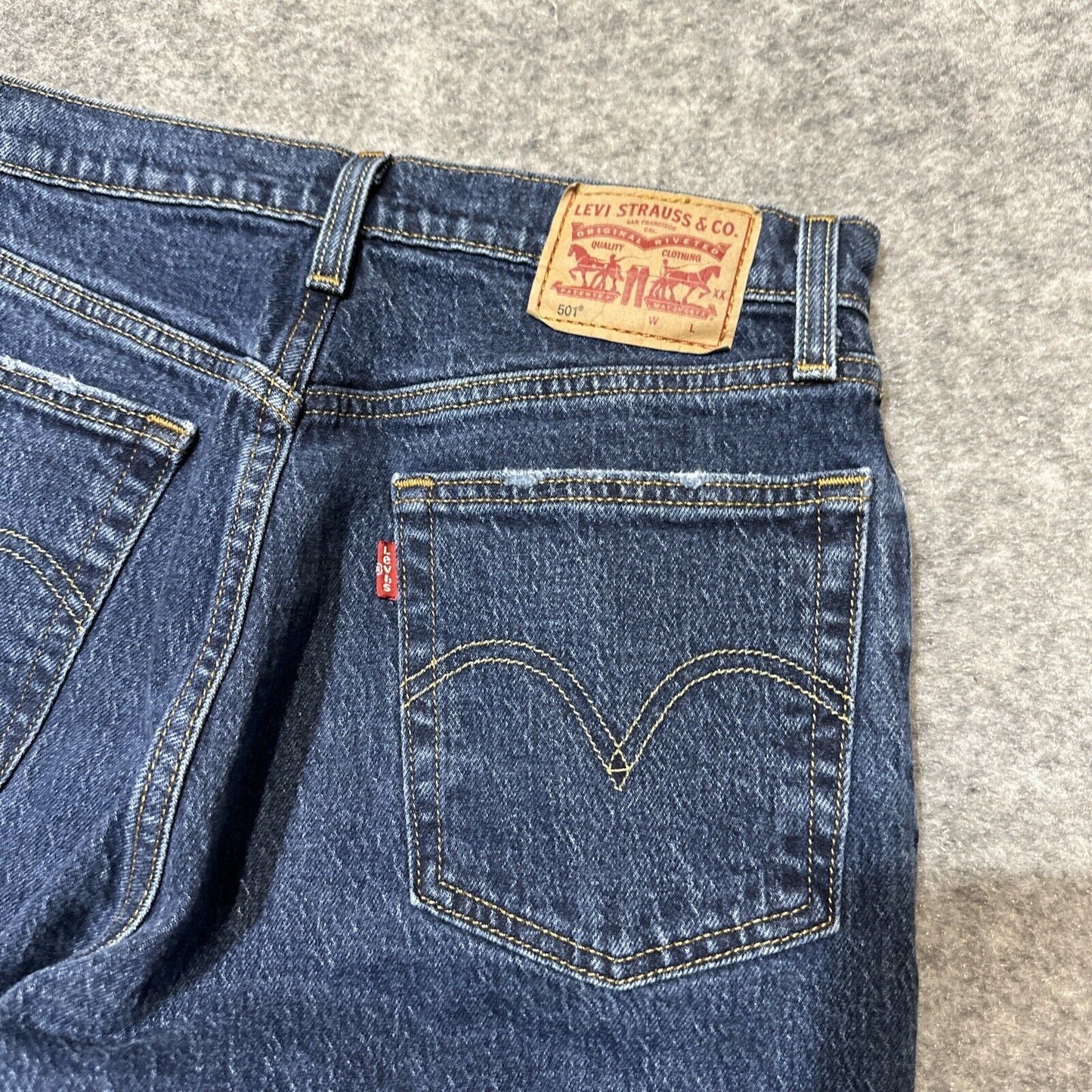 Levi's 501XX Original Fit Boys Distressed Straight Jeans Size 26x26 Blue Denim