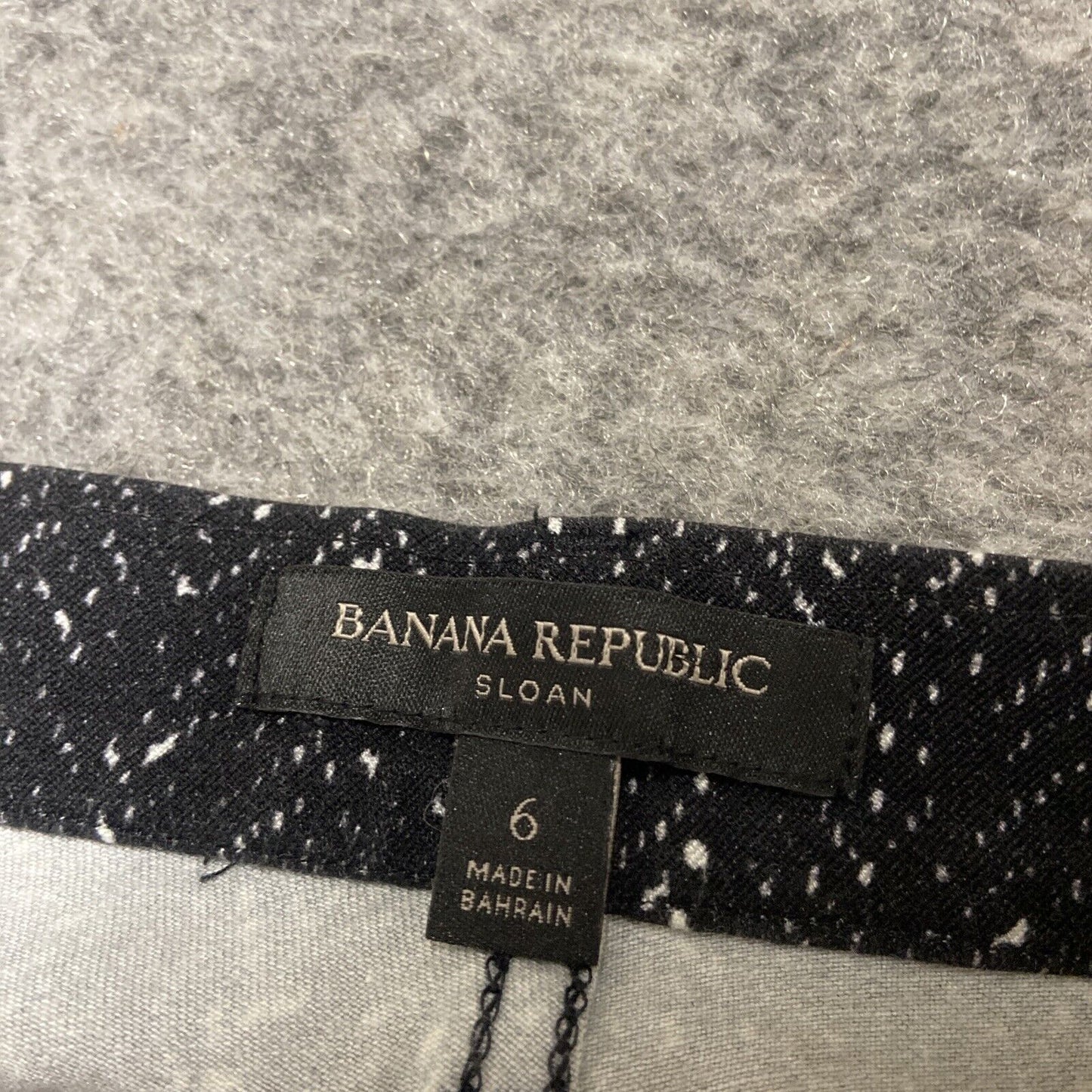 Banana Republic Sloan Slim Fit Pants Women's 6 Black White Speckled Zip Pocket