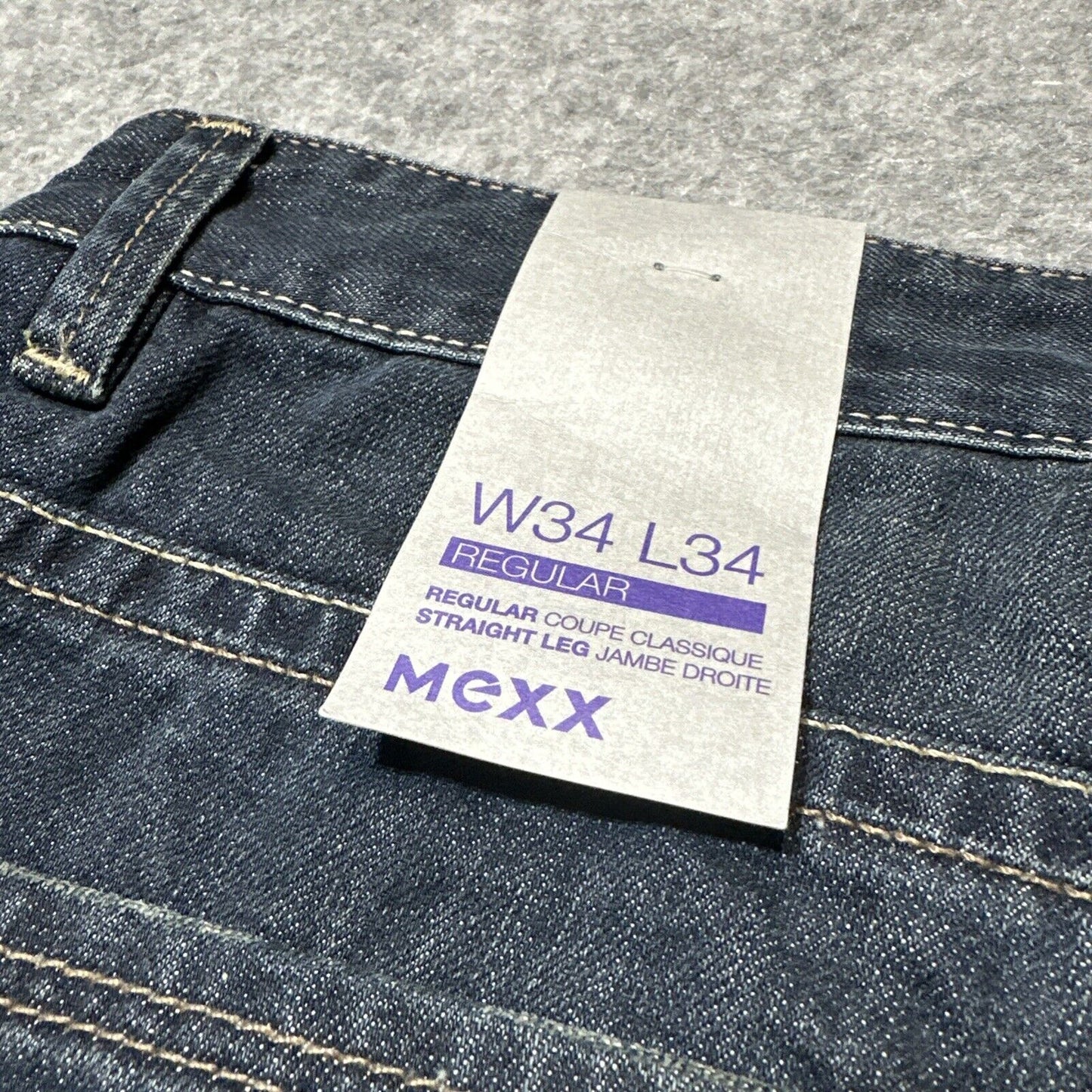 New Mexx Regular Fit Straight Jeans Men's Size 34x34 Dark Blue Denim