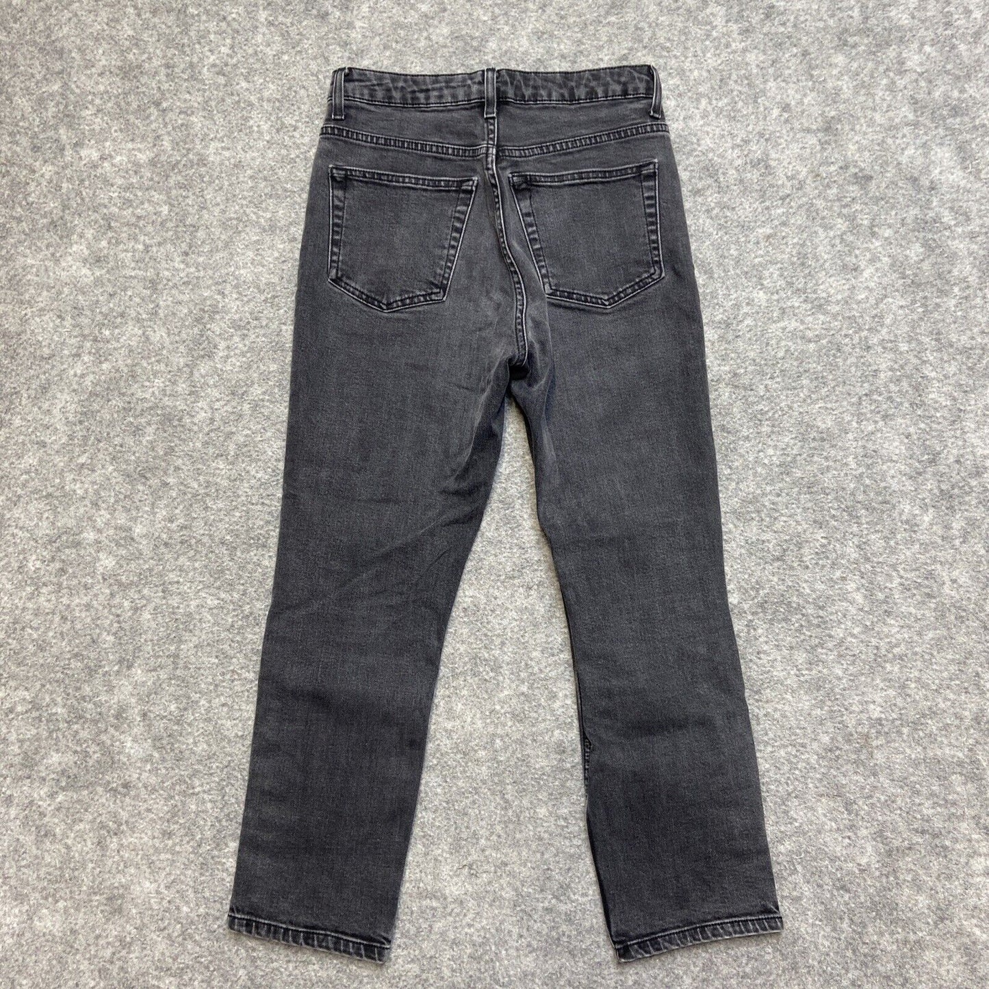 Topshop Moto Cropped Button Fly Jeans Women's Size 26x30 Dark Gray Denim