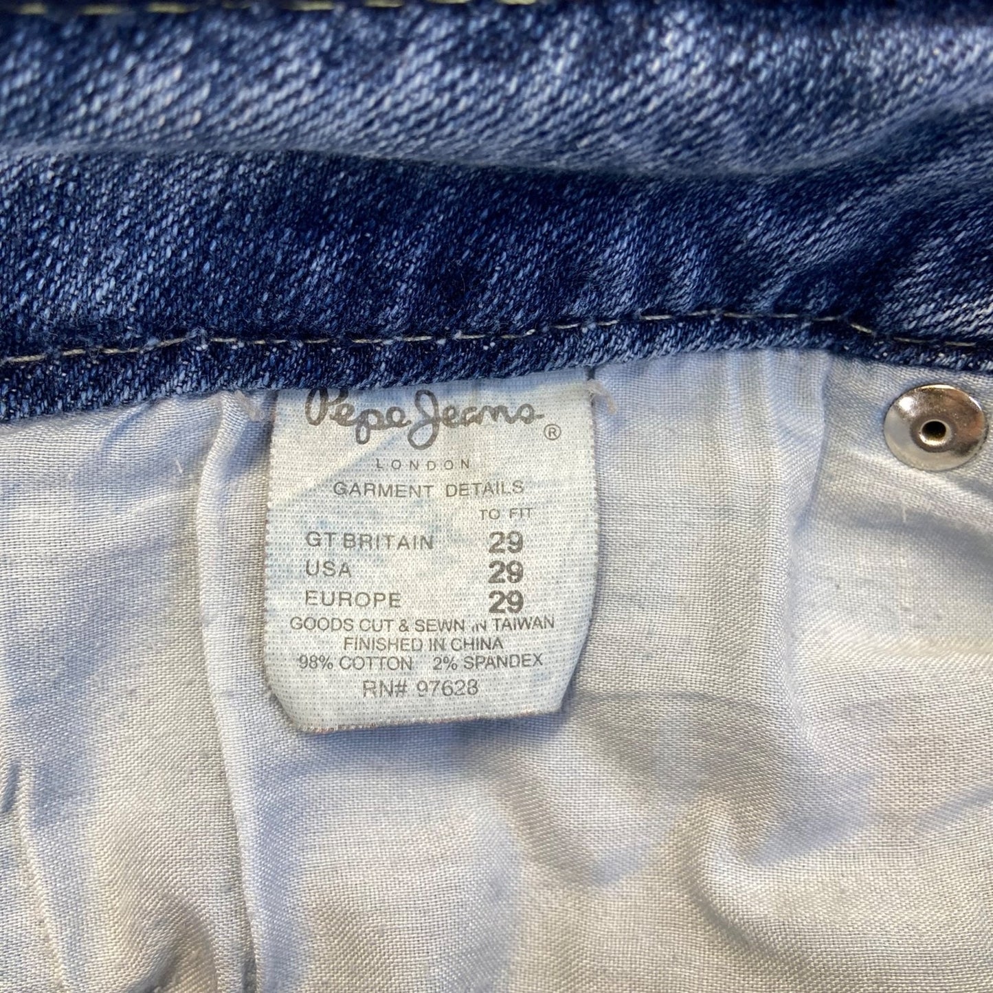 Pepe Jeans Women's Skinny Jeans Size 29 Blue Medium Wash