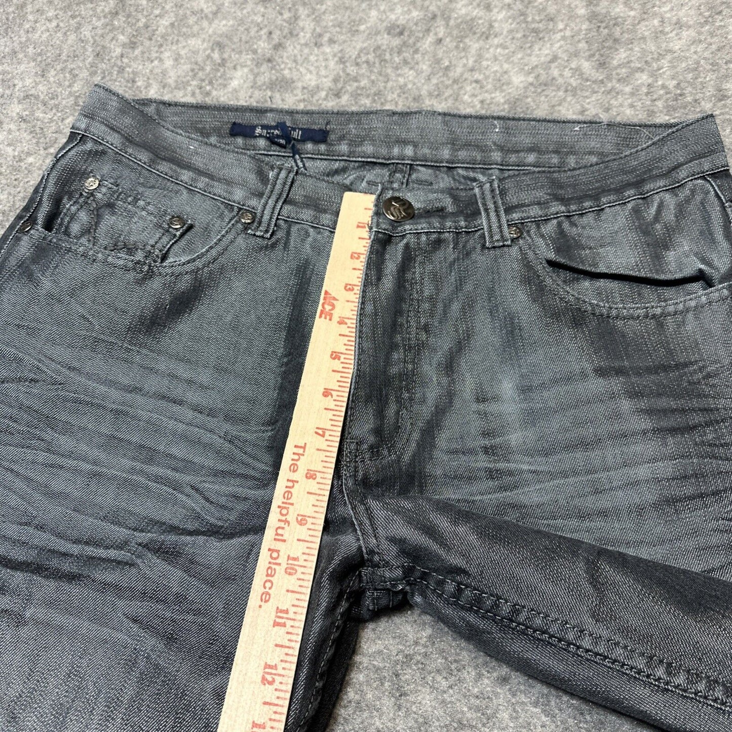 Vintage Sacred Cult Reflective Metallic Bootcut Jeans Mens Size 34x30 Silver