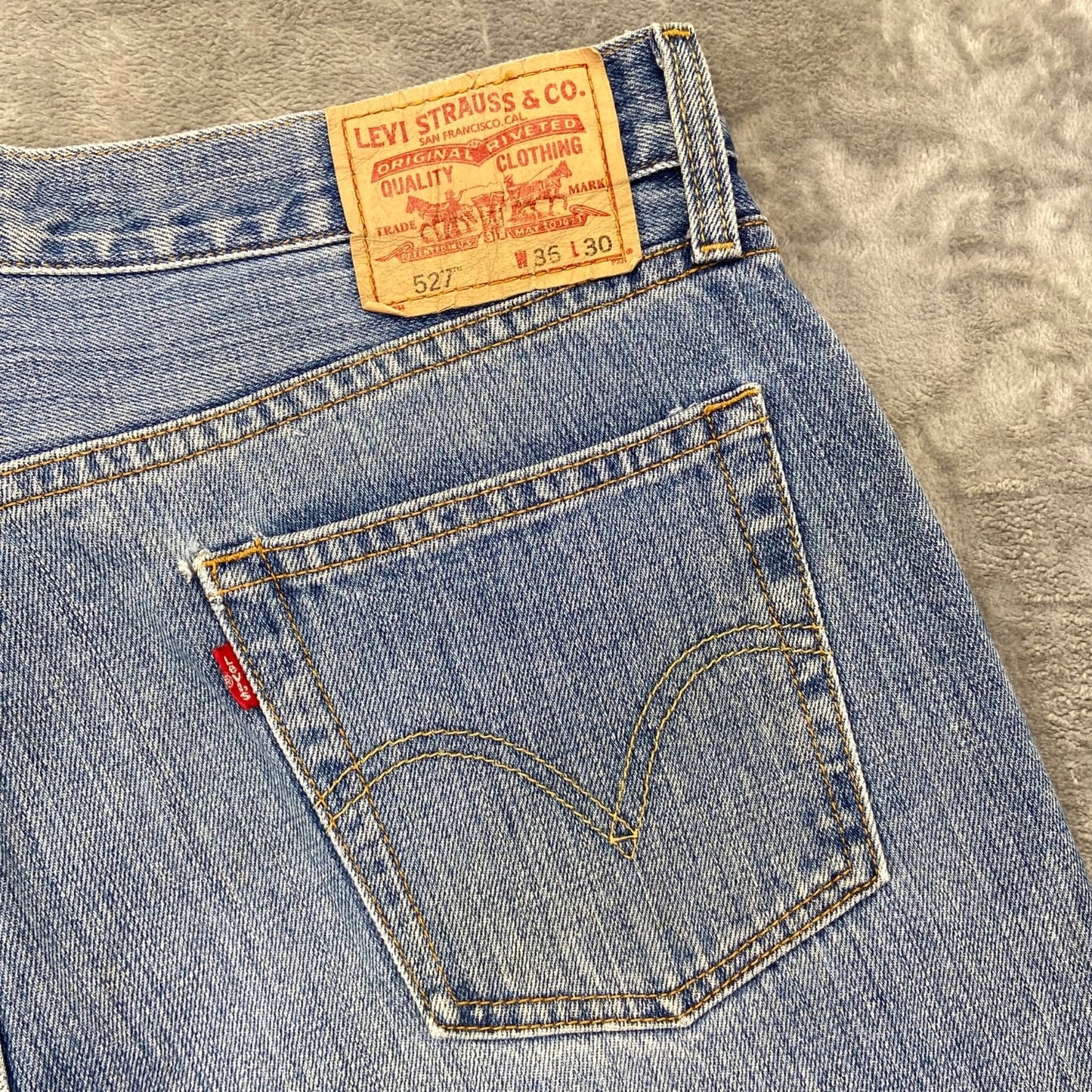 Levi's 527 Low Boot Cut Men's Jeans 36x30 Light Blue Denim